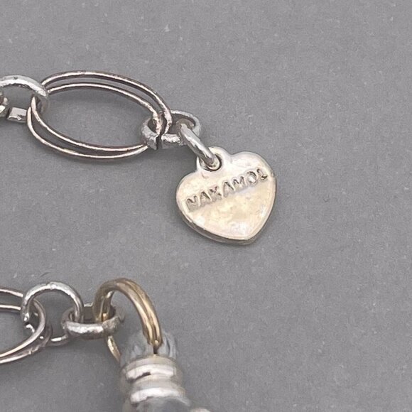 Nakamol Leather Corded Faceted Beaded Necklace Gray Adjustable 13 to 17 Inch - Picture 4 of 5